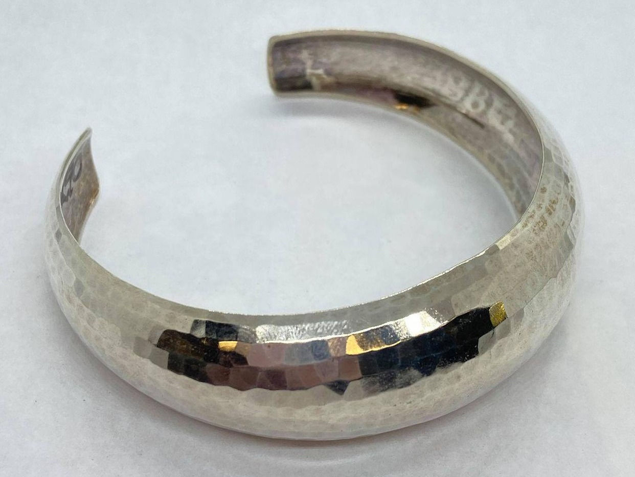 Faceted Sterling Silver Cuff Bracelet