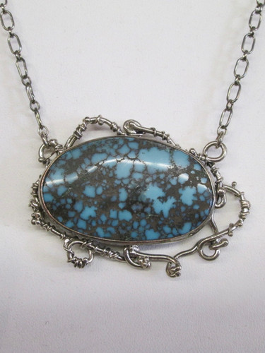 Turquoise Necklace – Handcrafted Sterling Silver with Attached 20