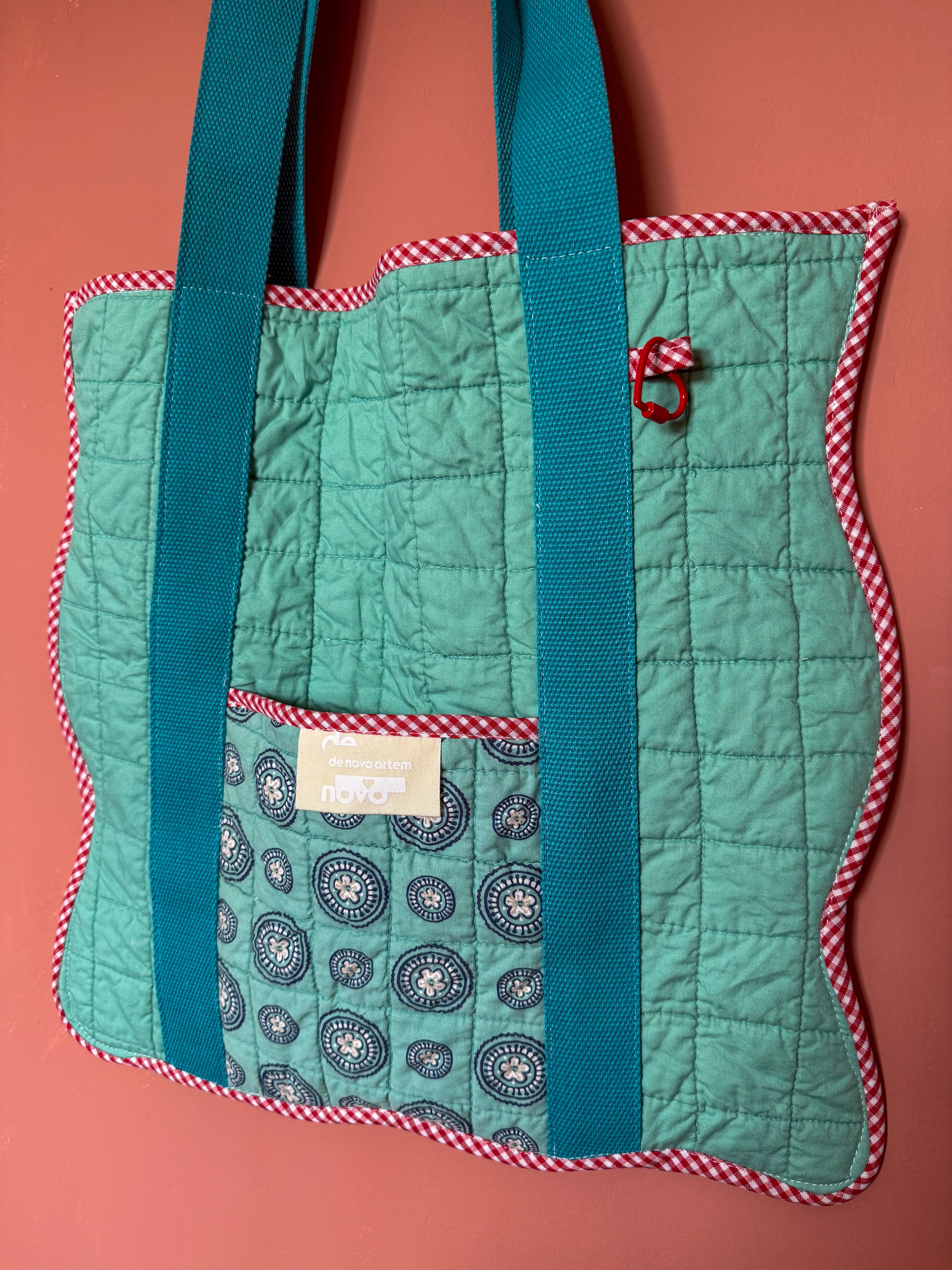 Limited Edition Turquoise Recycled Quilt Bag