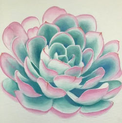 Succulent in Acrylics