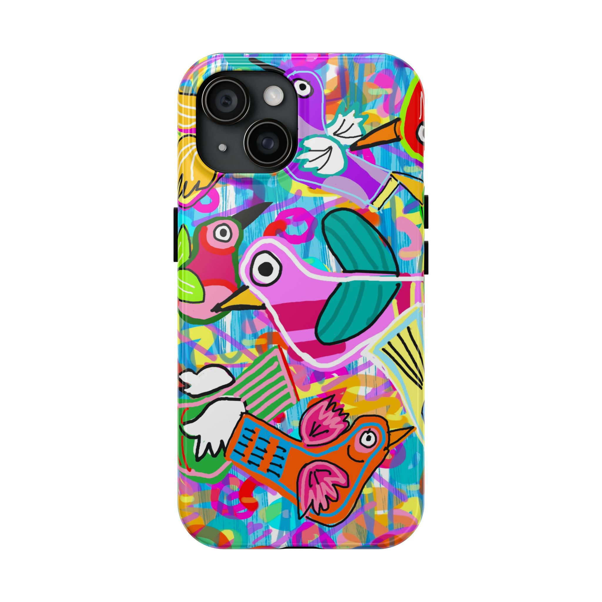 Vibrant Bird Art Tough Phone Case - Colorful Protective Cover for Bird Lovers