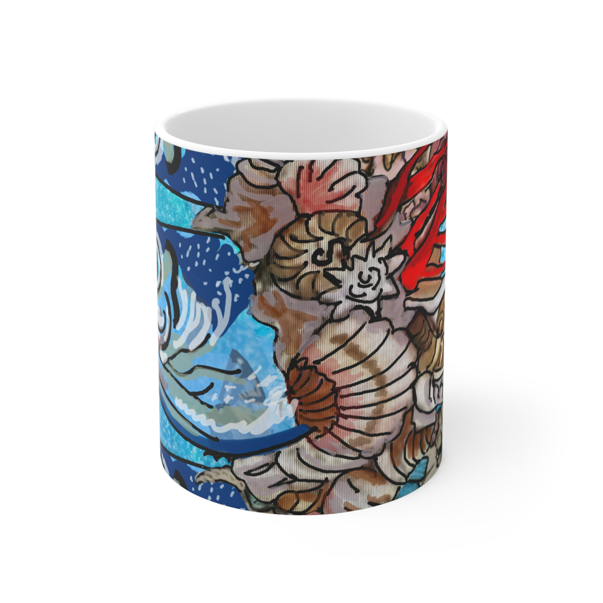 From the World of Sardines Mug — Marie Antoinette Sardine-Head 11oz Coffee Cup