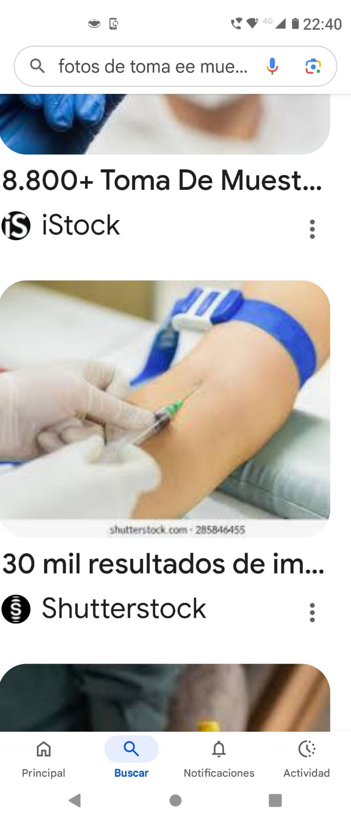 Toma de exámenes de laboratorio.