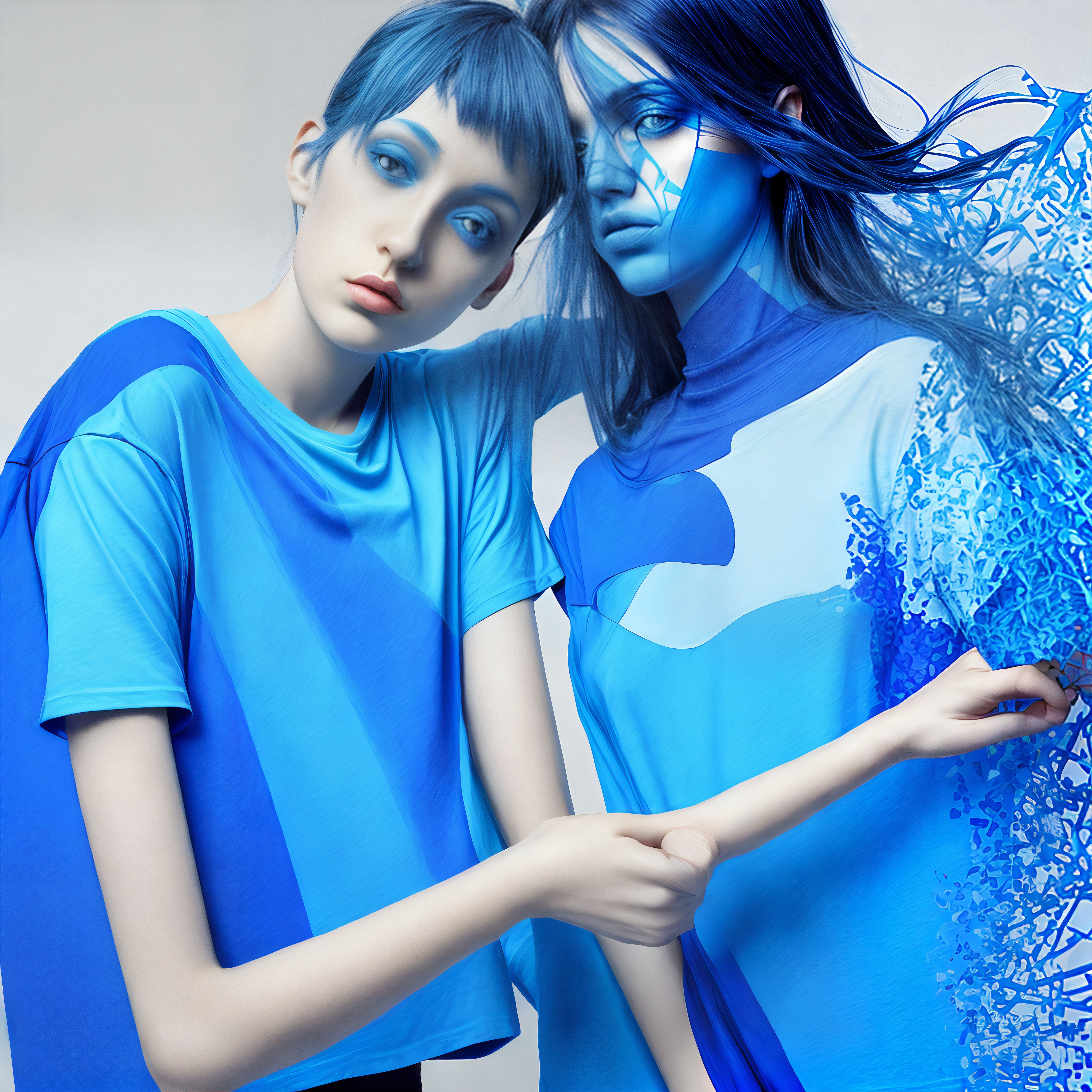 Blue Revival Period T-shirt Front Print