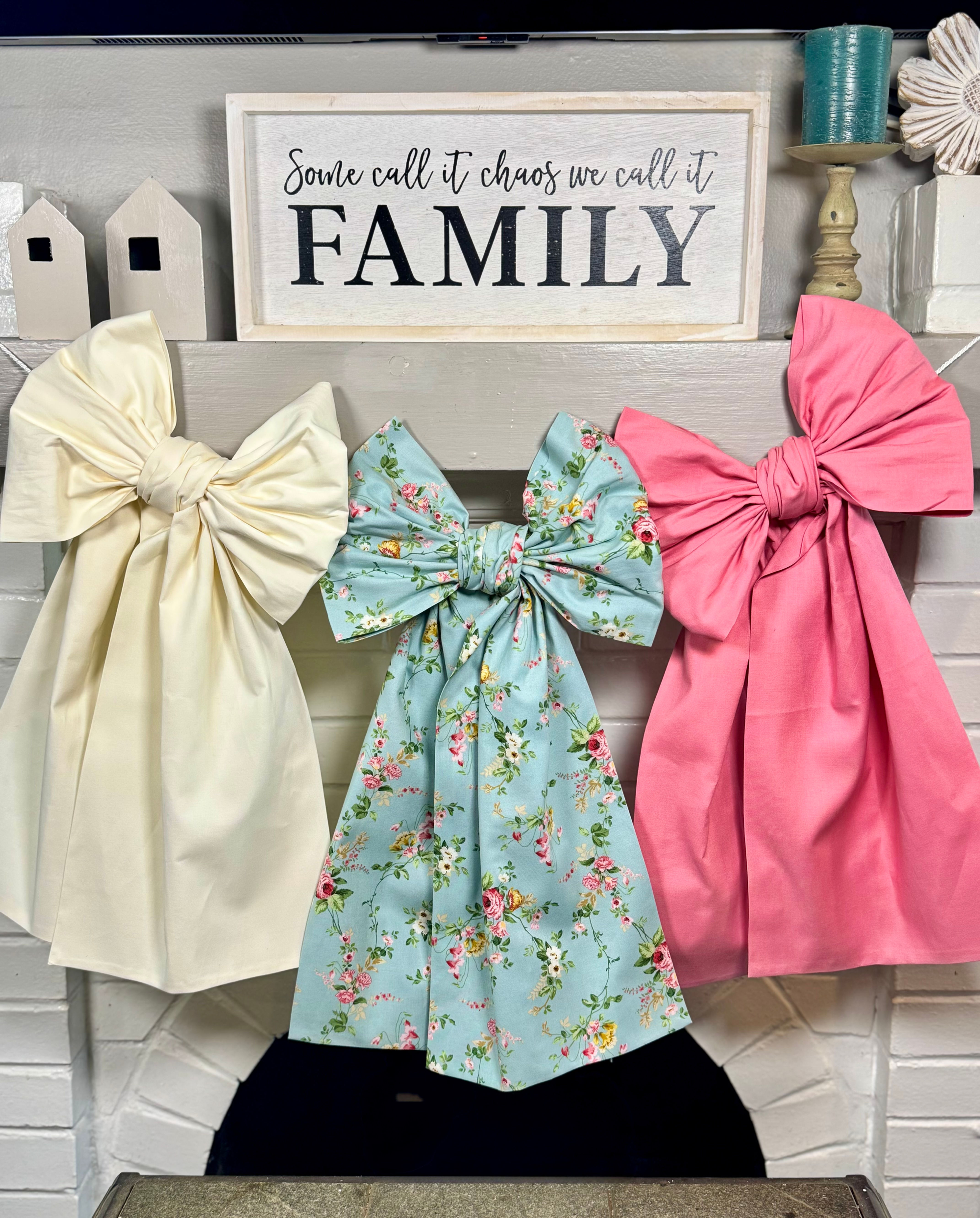Spring Mantle Decor| Floral & Solid Pastel Bow Garland