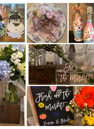 Beyond our signature garlands, we design creative extras for your celebration.