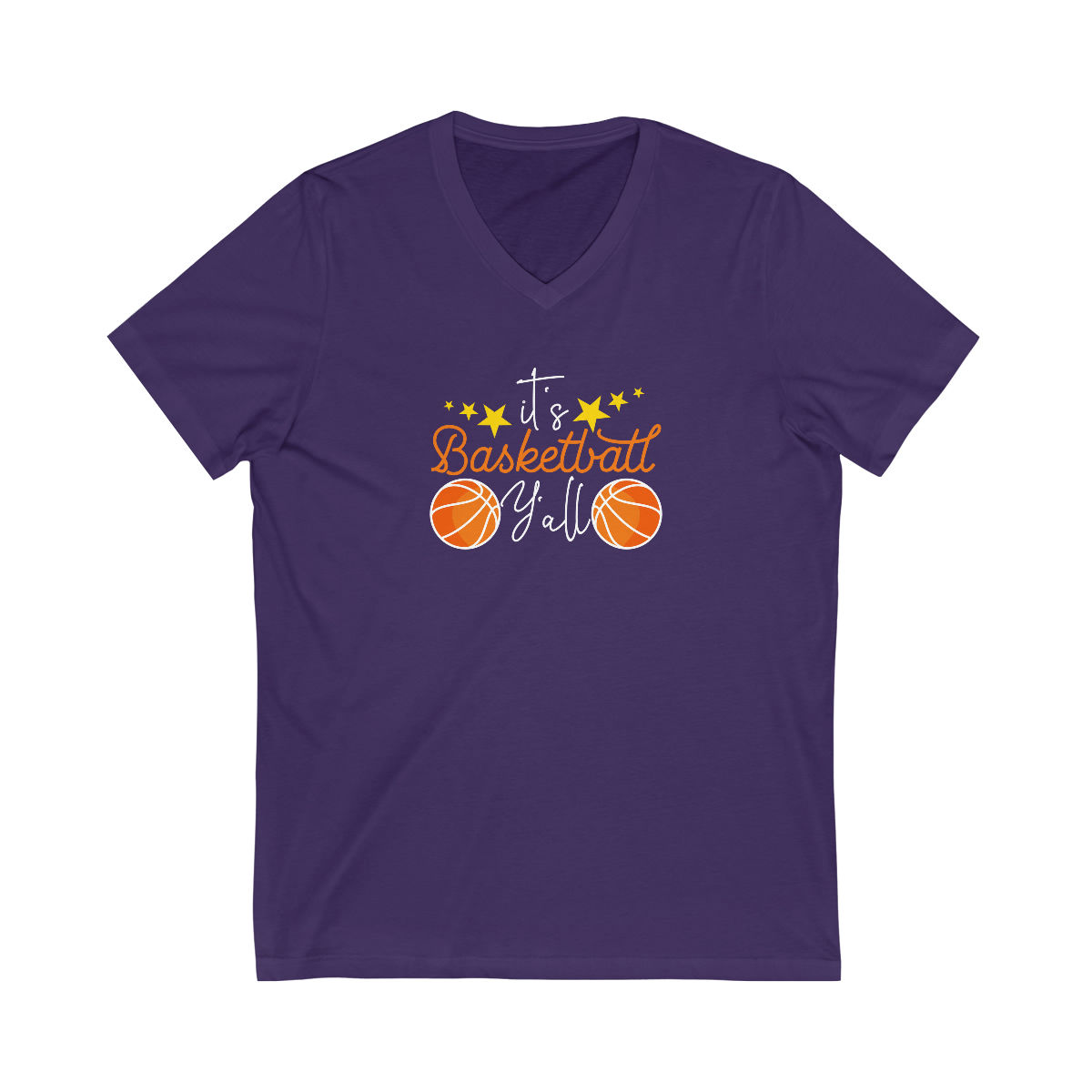 Basketball Yall V-Neck Tee