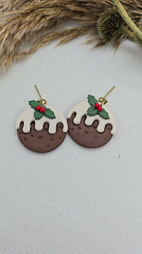 Thumbnail: Christmas Pudding Dangle Earrings 