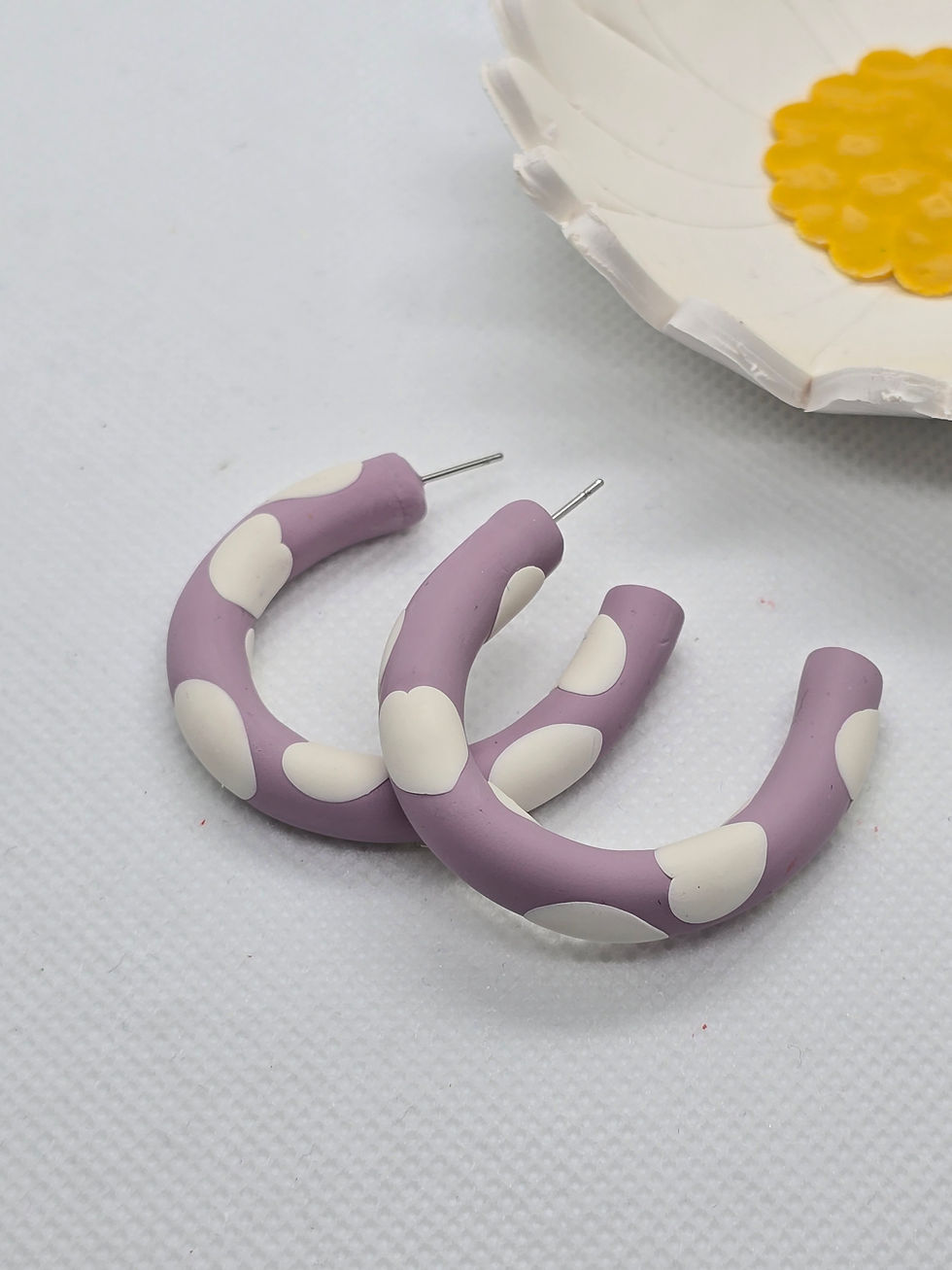 Thumbnail: Happy Heart Hoops Pastel Lilac