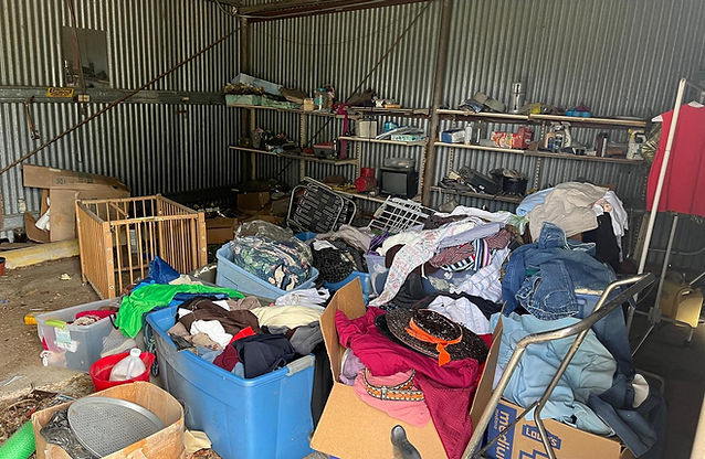 junk in a garage