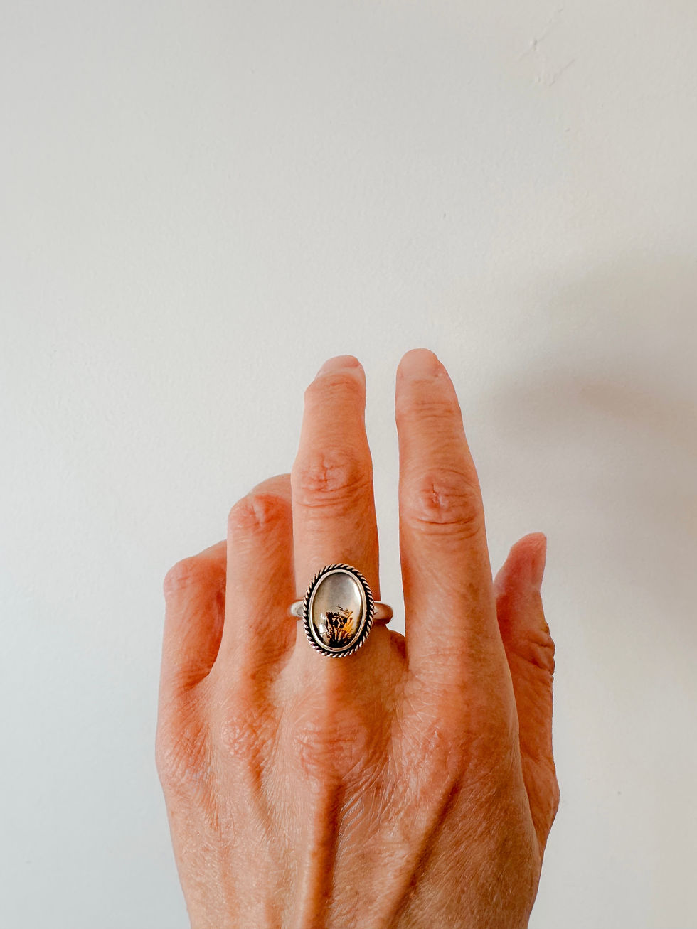 Thumbnail: Dendritic Agate Ring Size: 8- US