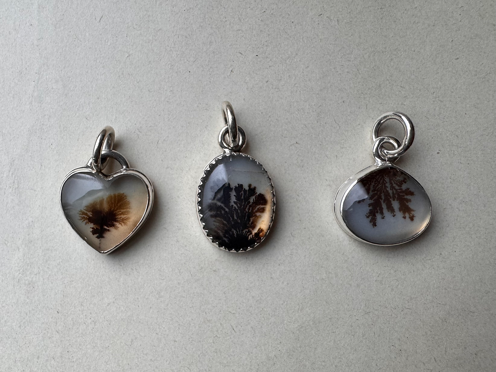 Thumbnail: Dendritic Agate Heart Charm