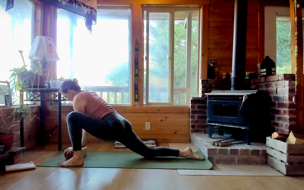 Yoga pose for opening the hips.