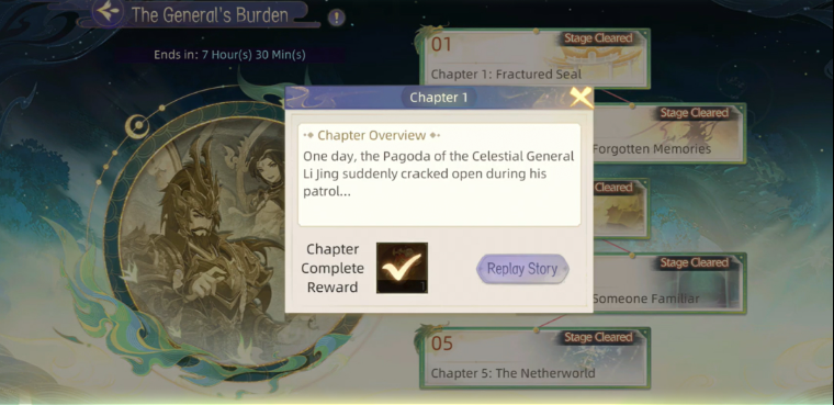 Event story screen