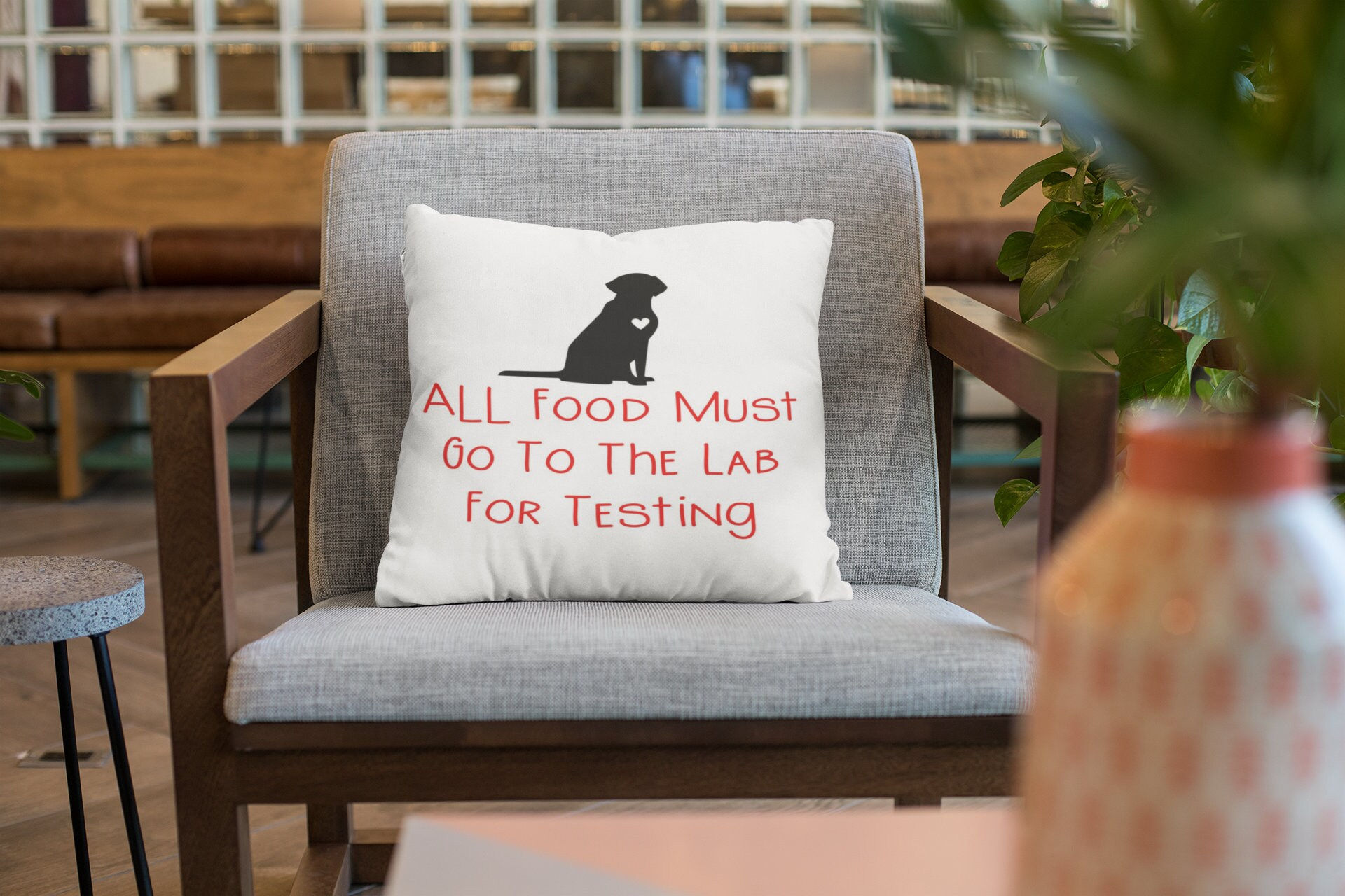 Labrador owner cushion,