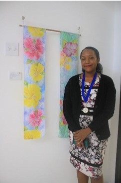 Leona Fabien with her piece Caribbean Delight