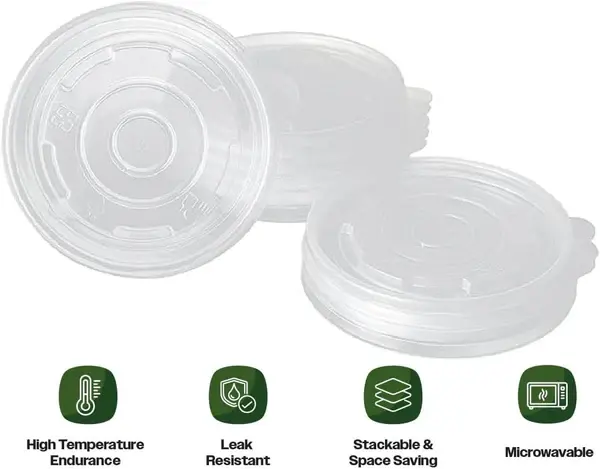 Thumbnail: PP Lids for 12 - 32 oz Kraft Paper Containers, 500/Cs