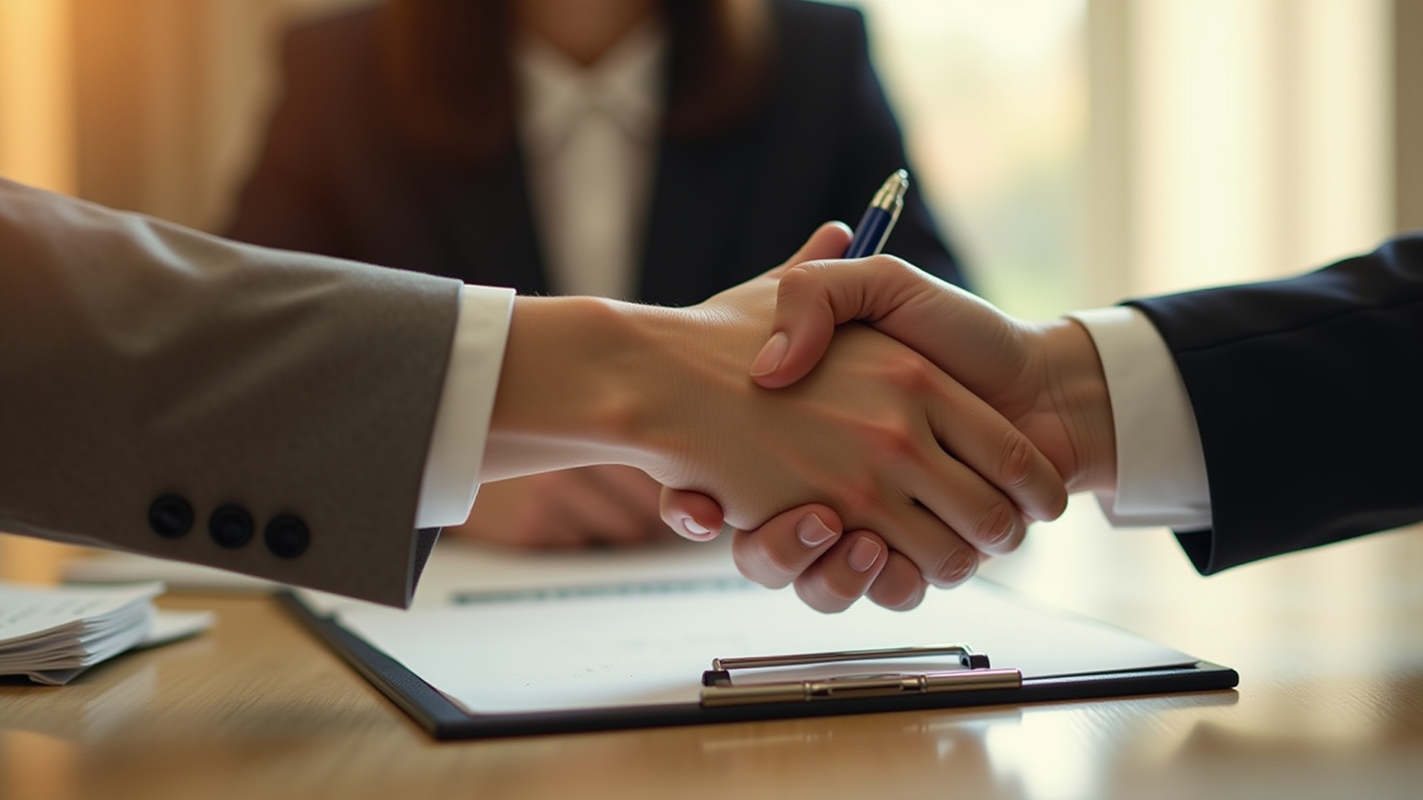 Hands Shaking over a clipboard