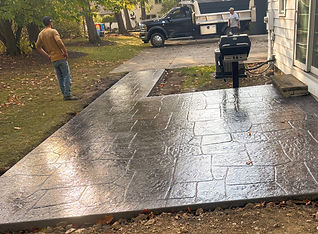 Stamped concrete patio and walkway. Painesville Ohio contractor.