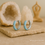 Miniatura: Pendientes  azul pastel aro de acero