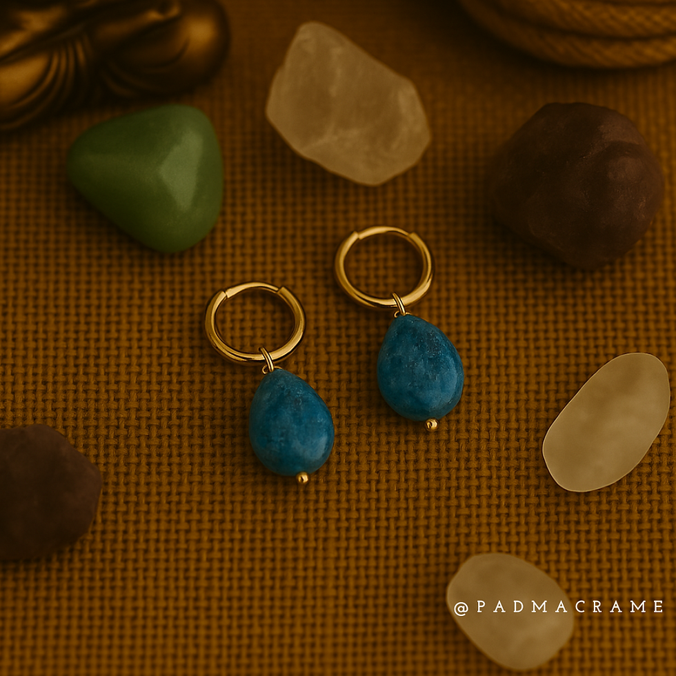 Pendientes gota mineral y acero dorado