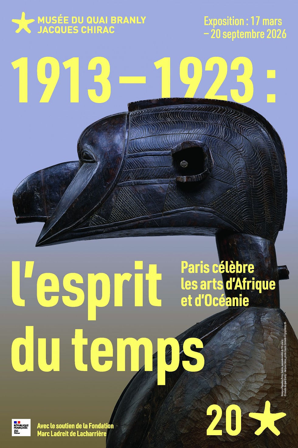 Exposition 1913-1923. L'esprit du temps, Musée du quai Branly - Jacques Chirac, photo Claude Germain, graphisme H5