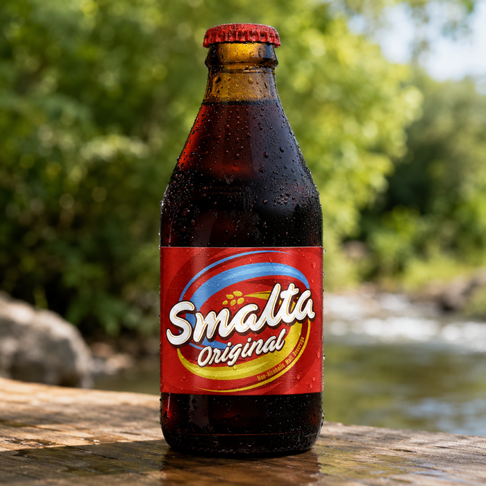 Smalta Original bottle labels Printed by COT Holdings Ltd in Barbados and the Caribbean