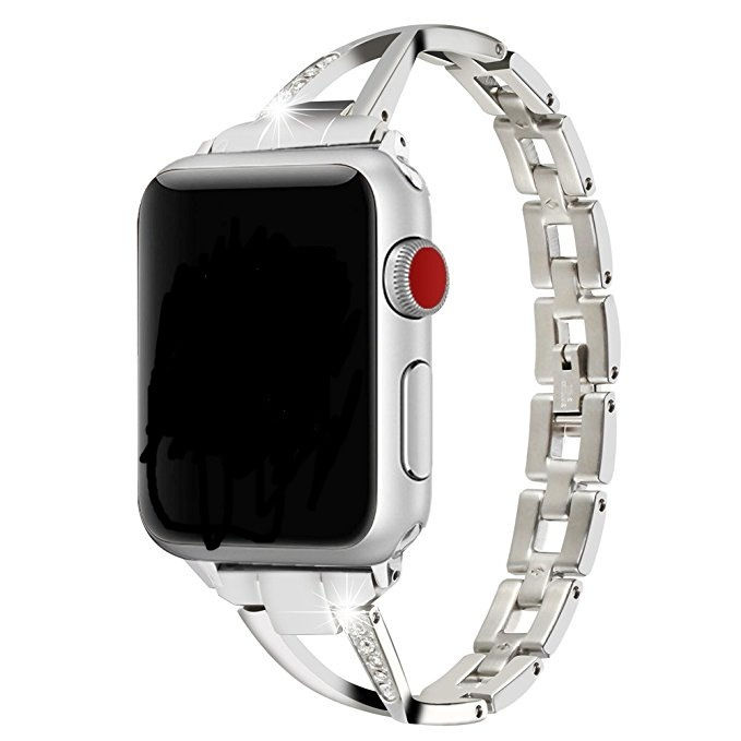 Thumbnail: Apple Watch Band X-Type Stainless Steel with Diamonds
