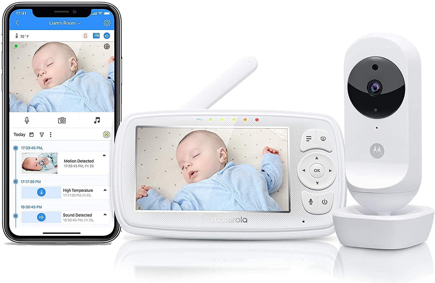Motorola Ease44CONNECT Wi-Fi Video Baby Monitor with 4.3" HD Color Screen (New B