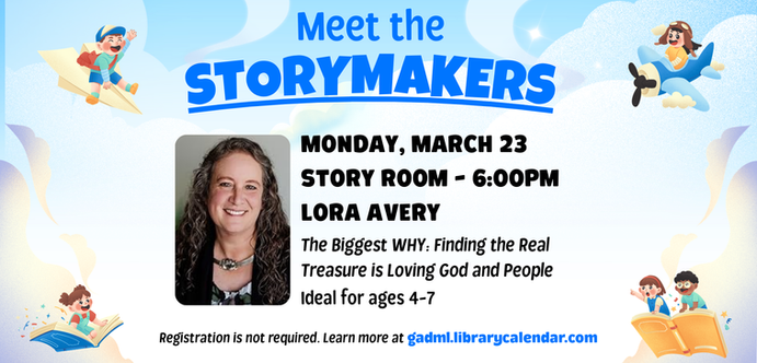 Author Lora Avery, March 23, 6pm, Story Room