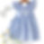 Blue gingham dress with white bow and flowers, embroidered initial detail