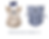 Two baby rompers with monogram, navy bow, and Monogram Markets text.