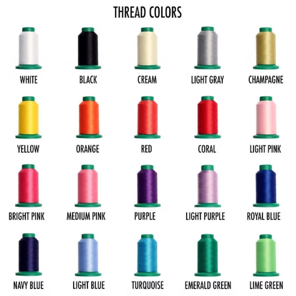 Miniatura: Thread colors, white, black, cream, light grey, champagne, and many more shades.