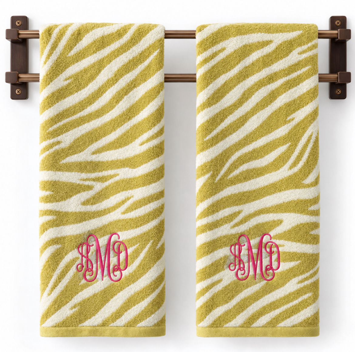 Animal Print Monogrammed Hand towel Set