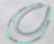 Three-layered silver and turquoise beads necklace, elegant jewelry accessory design