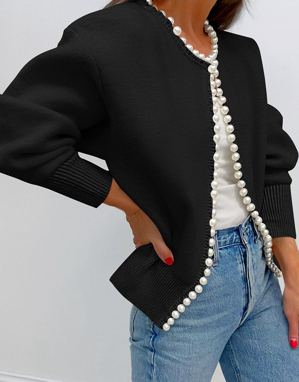 Miniatura: Pearl Front Open Cardigan 