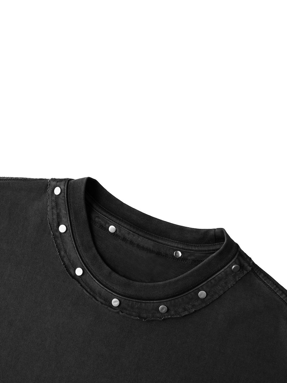Thumbnail: "DON'T LOOK AT ME" Washed Boxy Studded T-Shirt