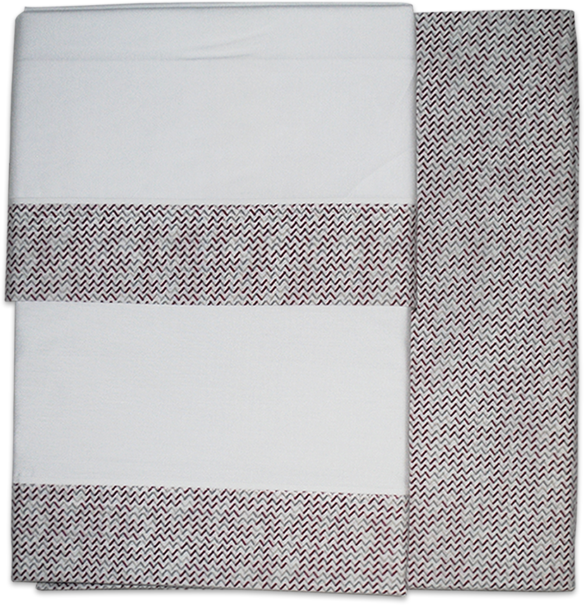 Miniatura: Jogo de Cama Branco com Barra 100% Algodão, Vários Tamanhos