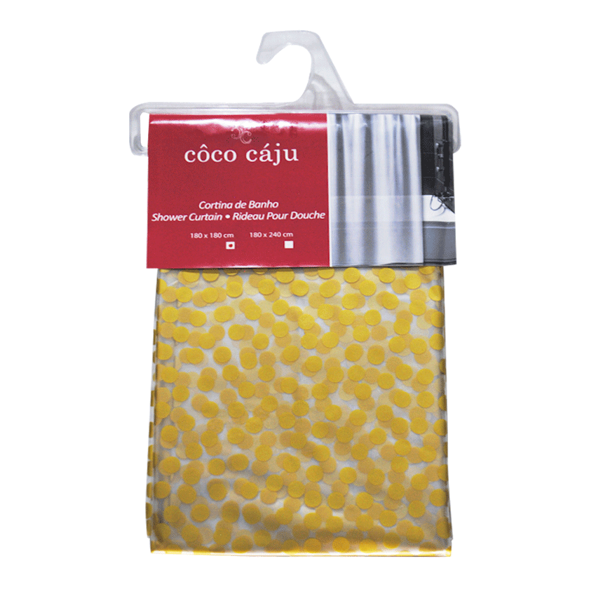Thumbnail: Cortina de Banheira Coco Caju 100% PVC 180x180cm, Padrão sortido
