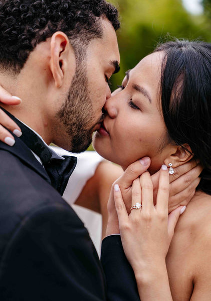 Couple kissing and embracing