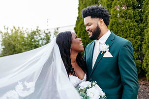 Happy couple embraces in Kansas City