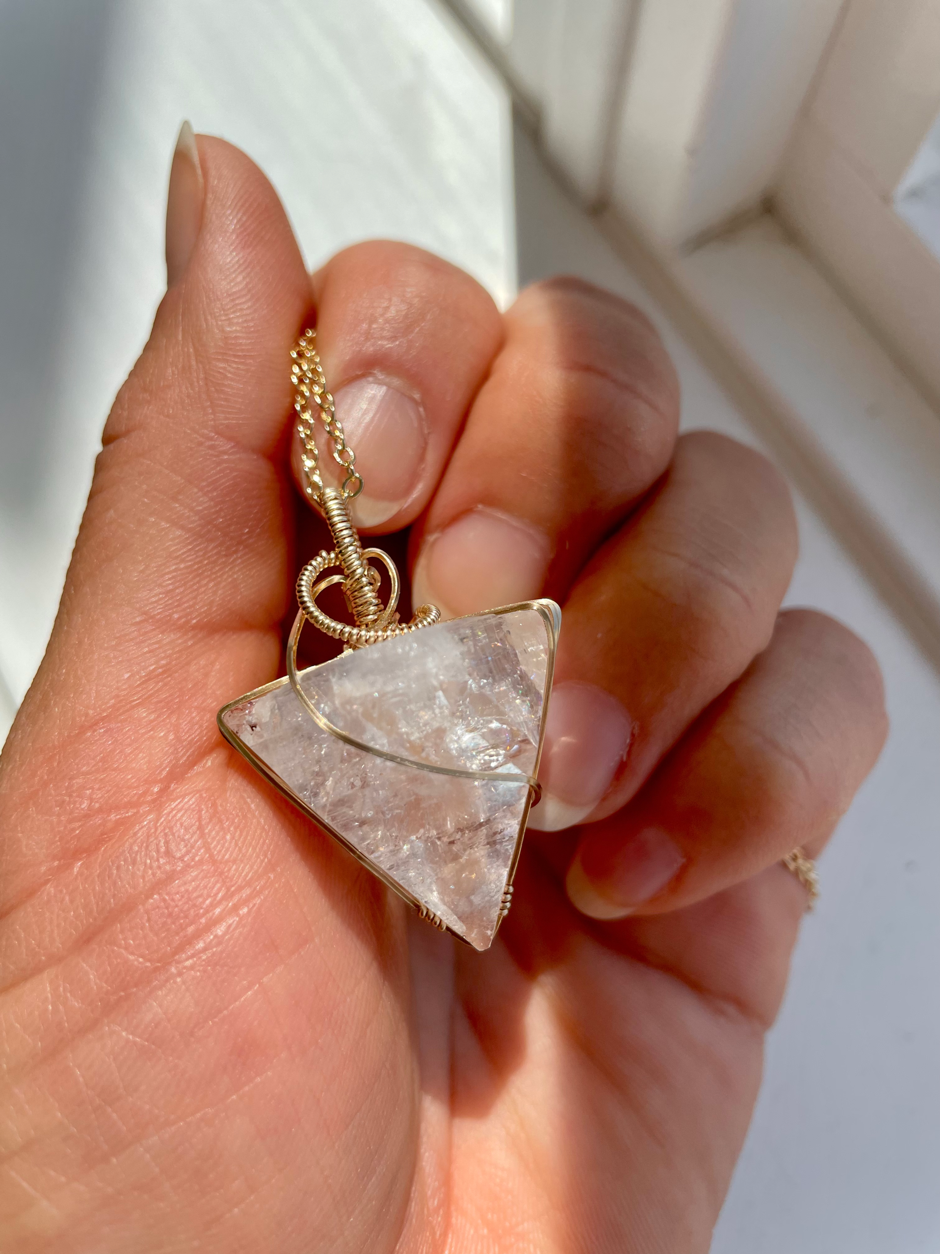 14K Gold-Filled Apophylite Crystal Necklace in Gold Filled