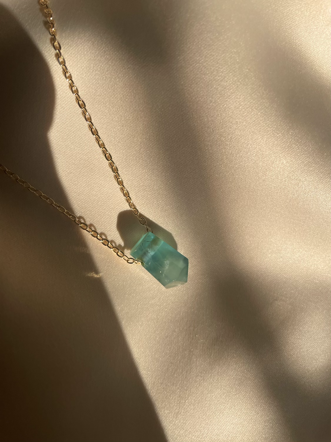 14K Gold-Filled Dainty Green Fluorite