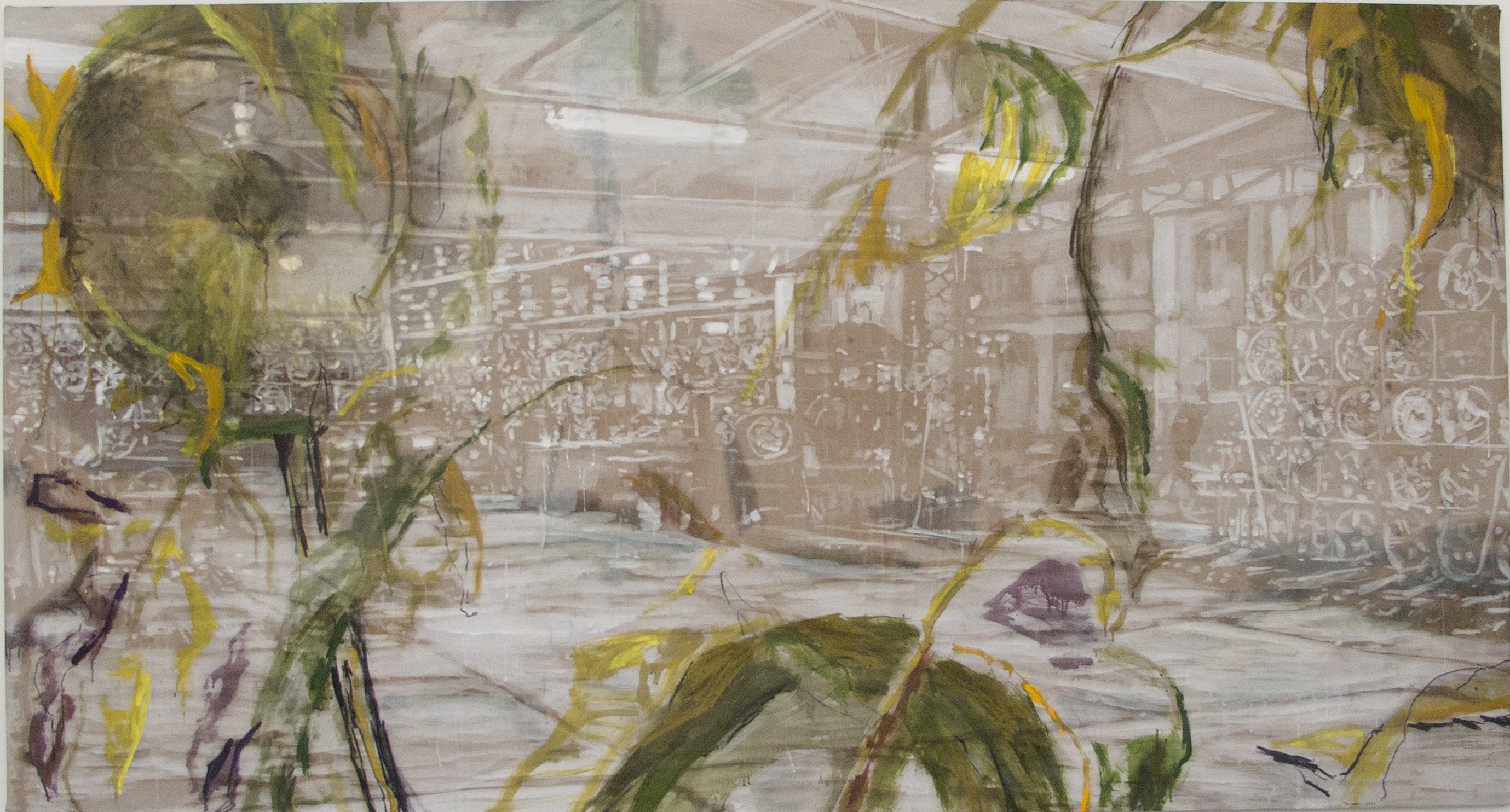 "Viltert værksted" 150 x 280cm