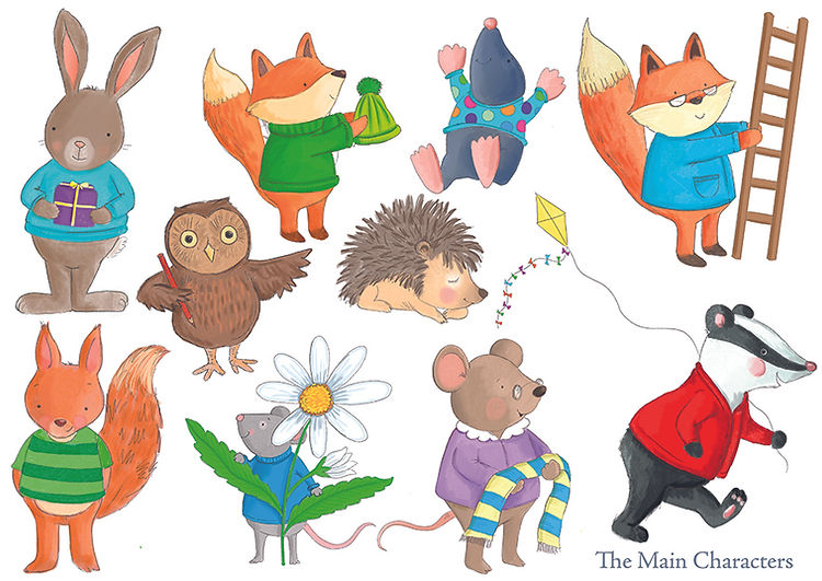 Woodland animal illustrations