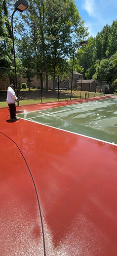tennis court cleaning