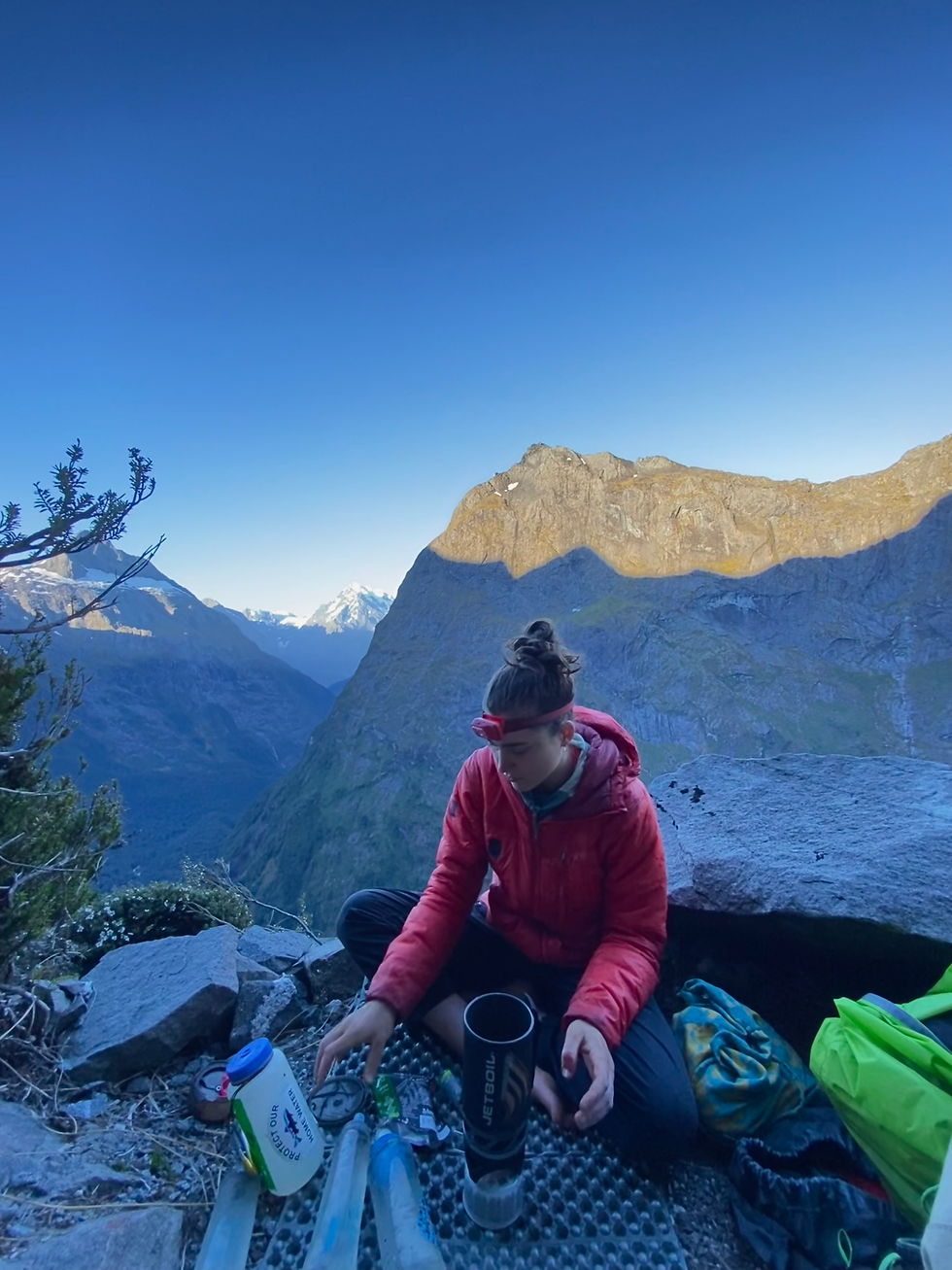 Cooking on Charismatic Wall, Fiordland