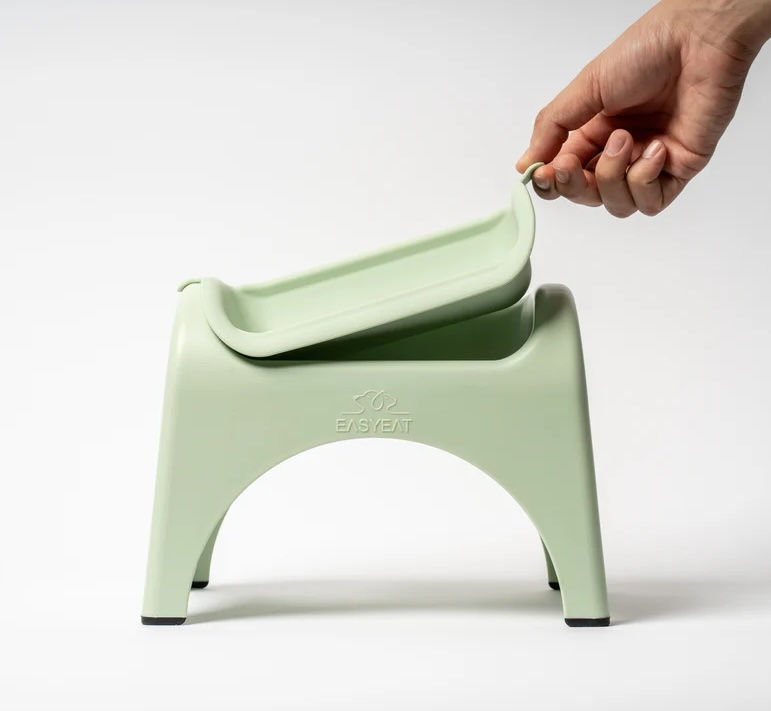 Sage green Easy Eat feeding station for dogs