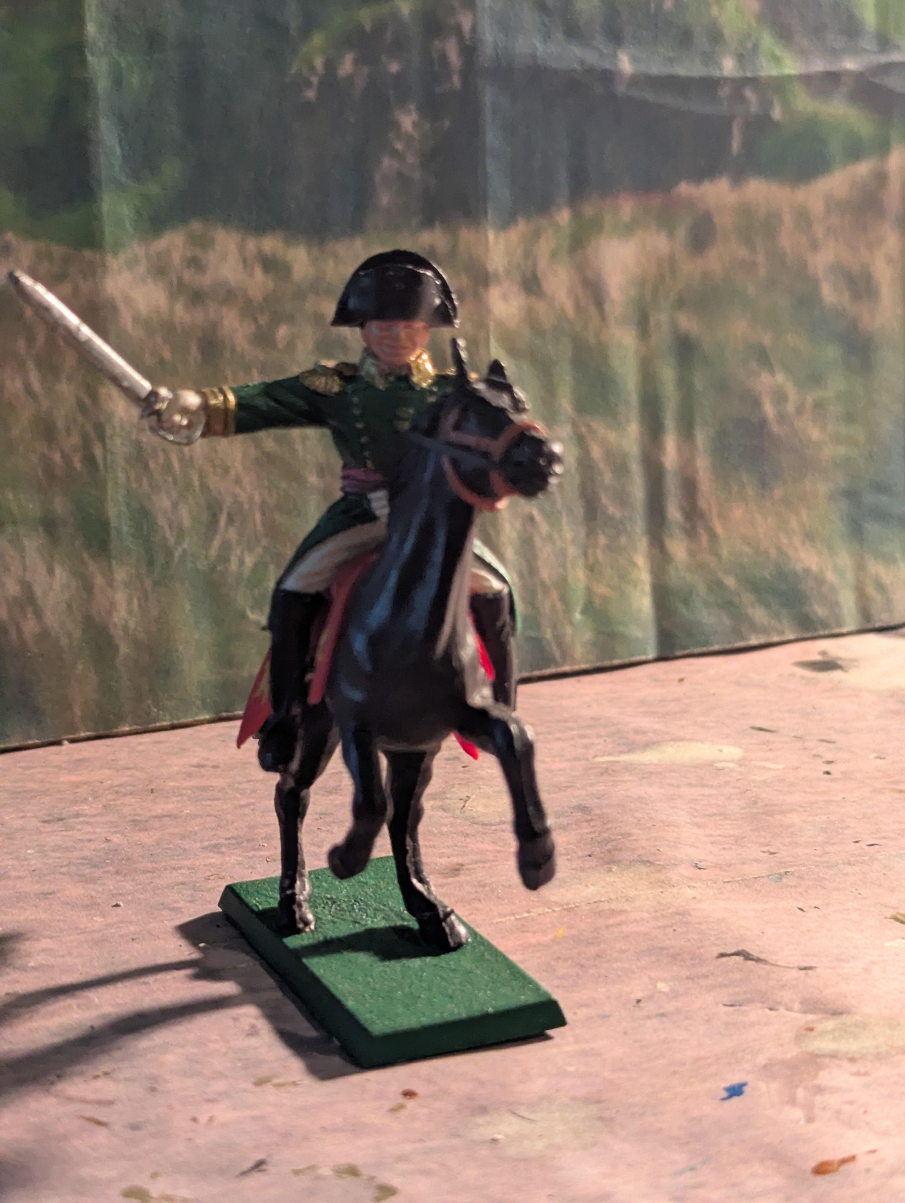 Timpo 1/32 Plastic Toy Soldiers Waterloo Painted Napoleon Mounted
