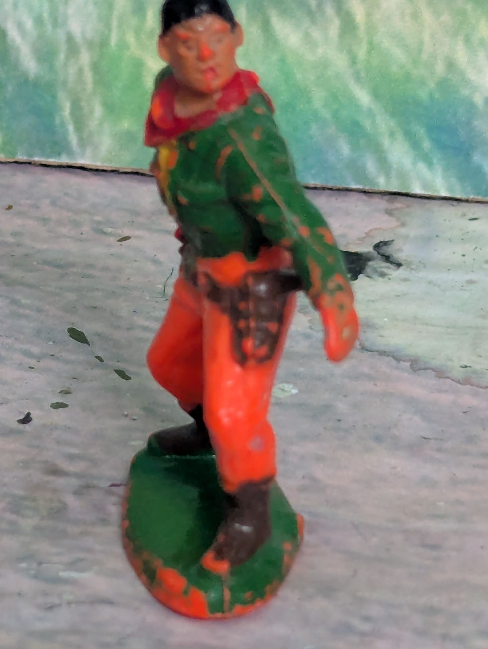 Thumbnail: HTF Michel Western Figure Cowboy Drawing Pistol 1/32